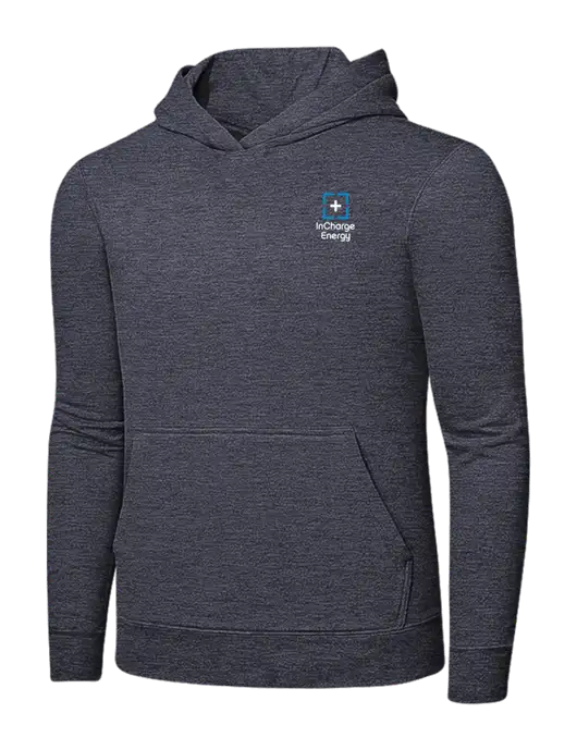 Heather Navy 7.8 oz Ring Spun Hooded Sweatshirt w/InCharge Logo