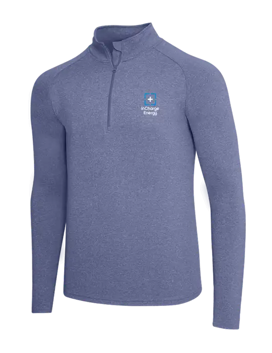 Navy Heather Sport Wick Stretch 1/4 Zip Pullover w/InCharge Logo