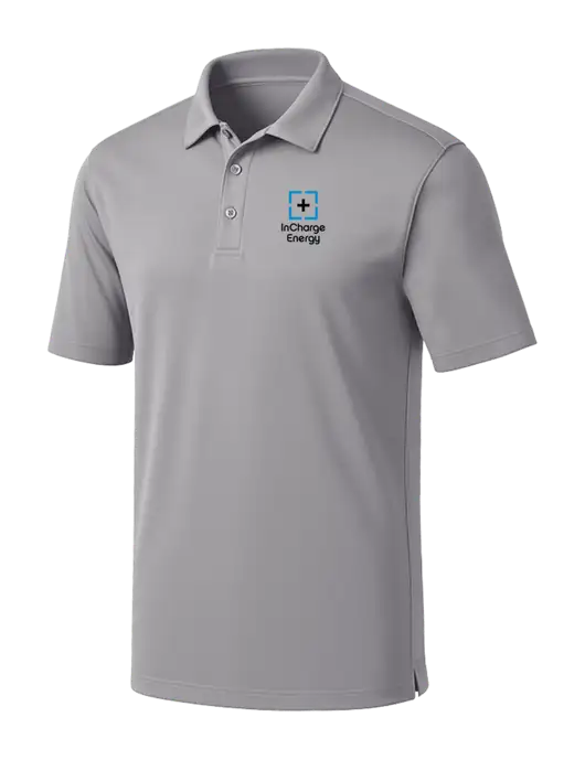 Light Grey Silk Touch Performance Polo w/InCharge Logo