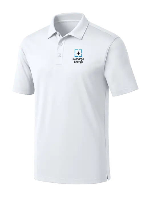 White Silk Touch Performance Polo w/InCharge Logo