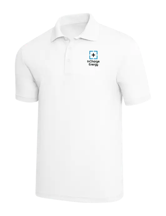 White PosiCharge RacerMesh Polo w/InCharge Logo