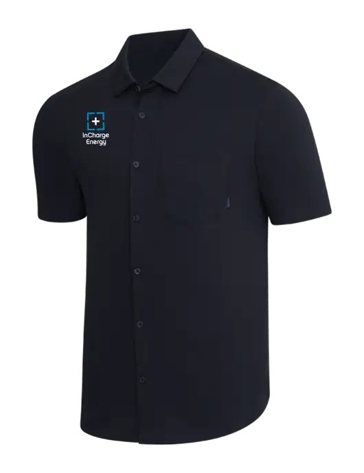 OGIO Black Extend Short Sleeve Button Up Shirt w/InCharge Logo