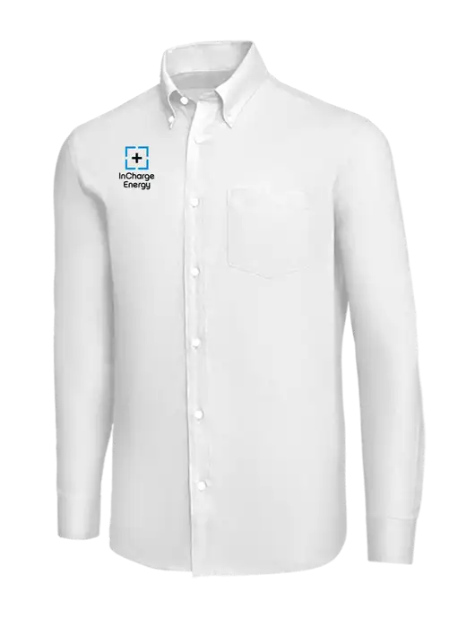 Brooks Brothers White Wrinkle-Free Stretch Nailhead Shirt w/InCharge Logo