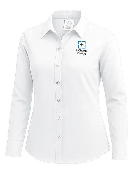 Brooks Brothers Womens White Wrinkle-Free Stretch Nailhead Shirt w/InCharge Logo