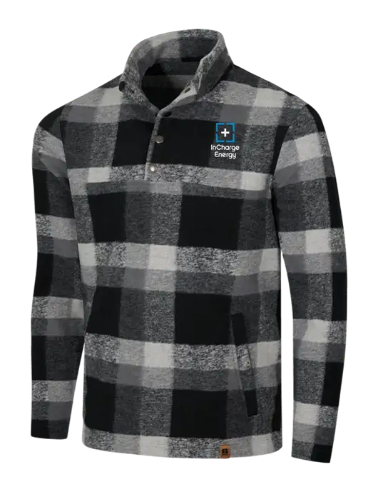 Russell Outdoors Black/White Plaid Basin Snap Pullover w/InCharge Logo