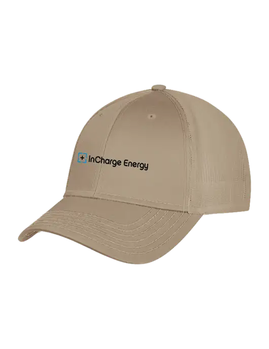 Khaki Mesh Trucker Cap Snap Back w/InCharge Logo