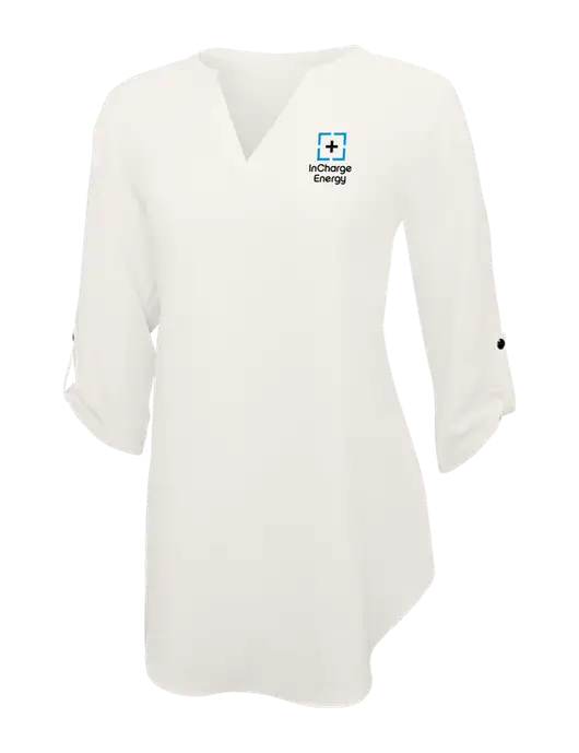 Ivory Womens 3/4 Sleeve Tunic Blouse w/InCharge Logo