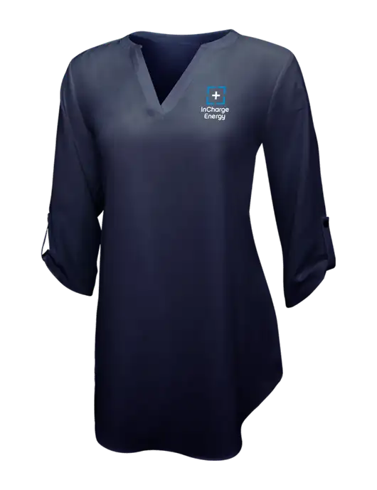 Navy Womens 3/4 Sleeve Tunic Blouse w/InCharge Logo