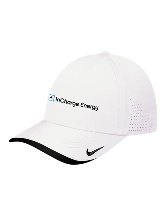 Nike White/Black Dri-FIT Perforated Performance Cap w/InCharge Logo