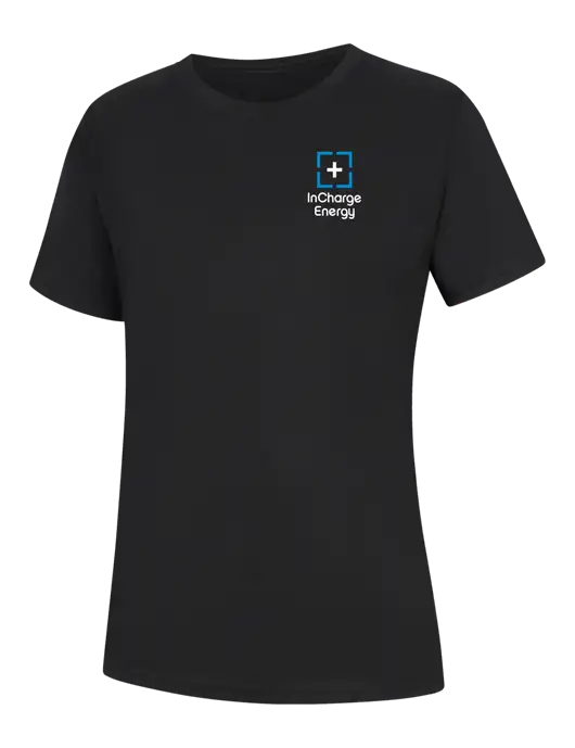 Womens Black Core Blend Tee w/InCharge Logo