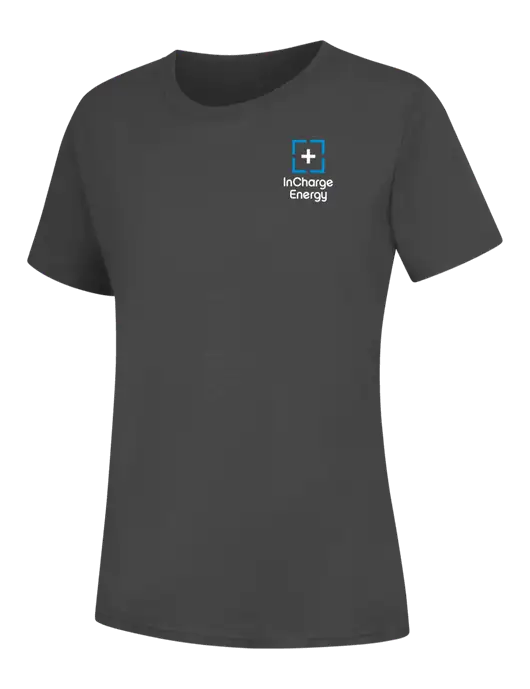 Womens Charcoal Core Blend Tee w/InCharge Logo