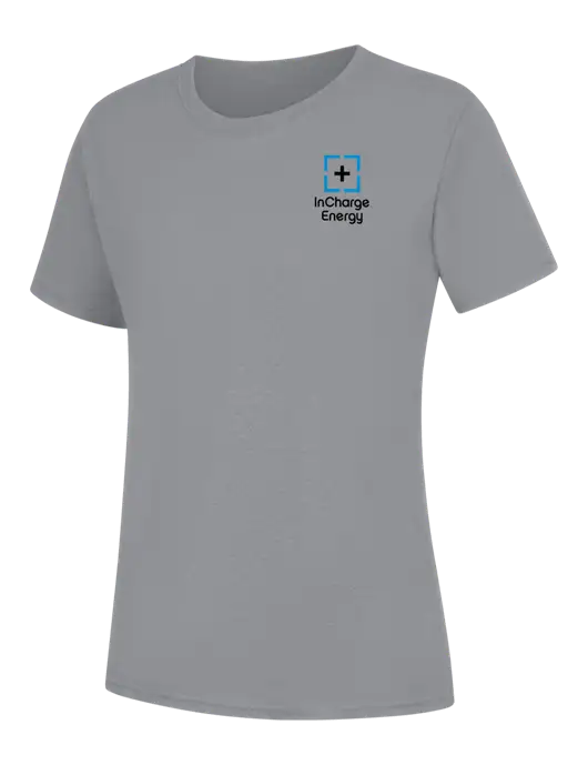 Womens Light Grey Heather Core Blend Tee w/InCharge Logo
