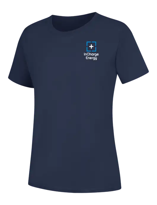 Womens Navy Core Blend Tee w/InCharge Logo