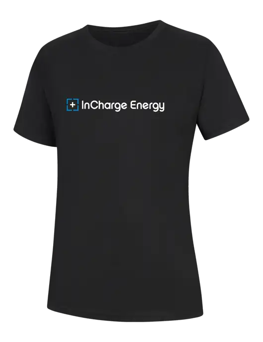 Womens Black Core Blend Tee w/InCharge Logo