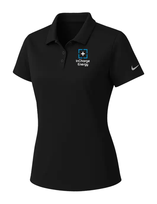 Nike Womens Black Dry Essential Solid Polo w/InCharge Logo