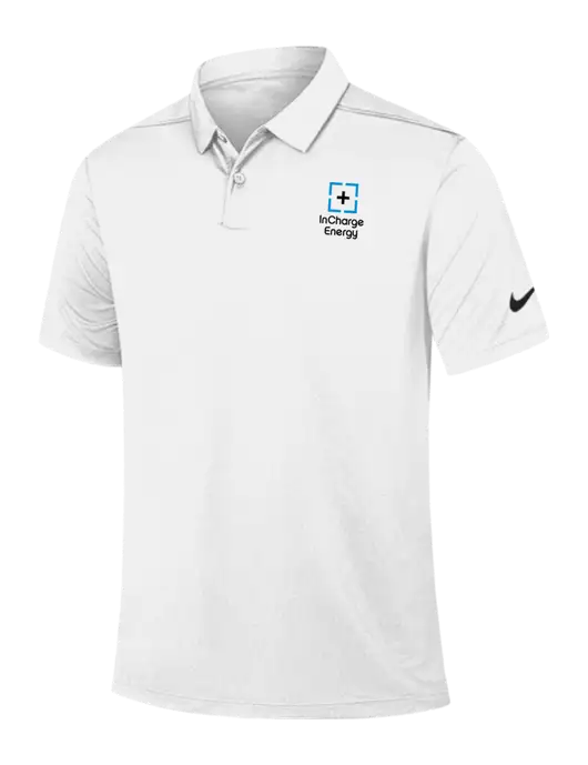 Nike White Dry Essential Solid Polo w/InCharge Logo