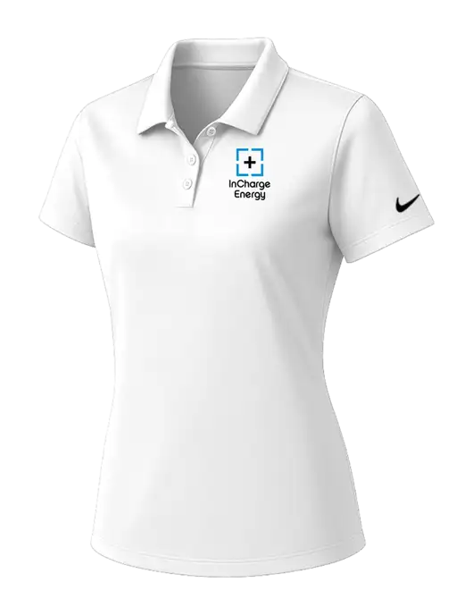 Nike Womens White Dry Essential Solid Polo w/InCharge Logo