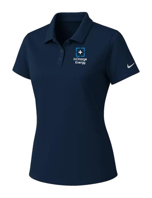 Nike Womens Navy Dry Essential Solid Polo w/InCharge Logo