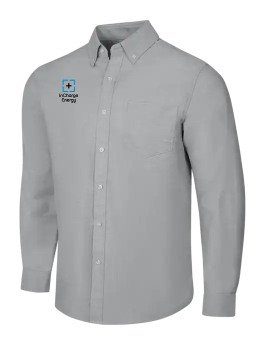 Light Grey SuperPro Oxford Shirt w/InCharge Logo