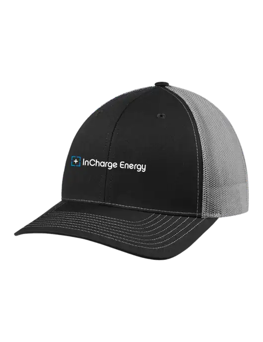 Richardson Adjustable Snapback Original 112 Trucker Cap Black w/Charcoal Mesh w/InCharge Logo