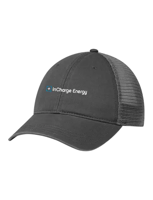 Richardson 111 Garment Washed Trucker Cap Charcoal w/Charcoal Mesh w/InCharge Logo