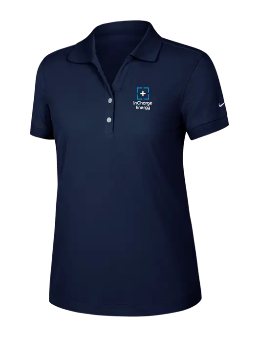 Nike Womens Dri-FIT Classic Dark Navy Polo w/InCharge Logo