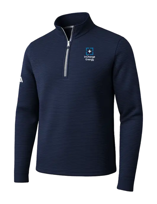 Adidas Navy Spacer Quarter-Zip Pullover w/InCharge Logo