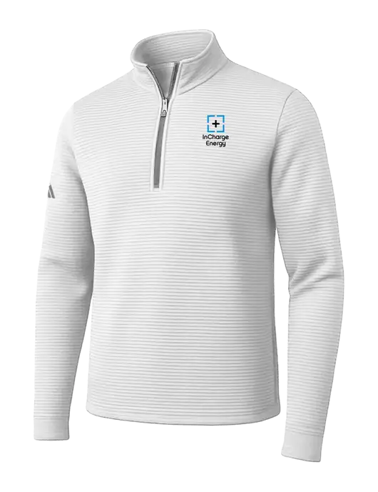 Adidas White Spacer Quarter-Zip Pullover w/InCharge Logo