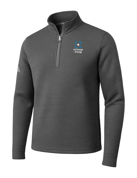 Adidas Medium Grey Spacer Quarter-Zip Pullover w/InCharge Logo