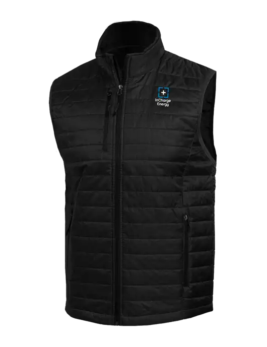 Packable Black Puffy Vest w/InCharge Logo