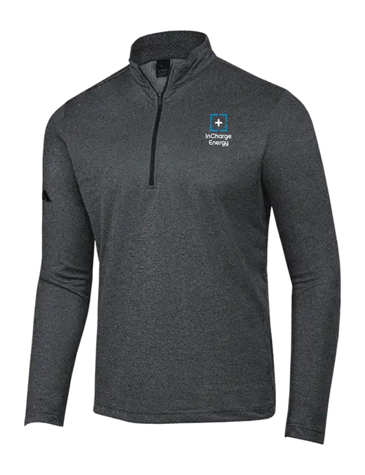Adidas Black Melange Space Dyed Quarter-Zip Pullover w/InCharge Logo