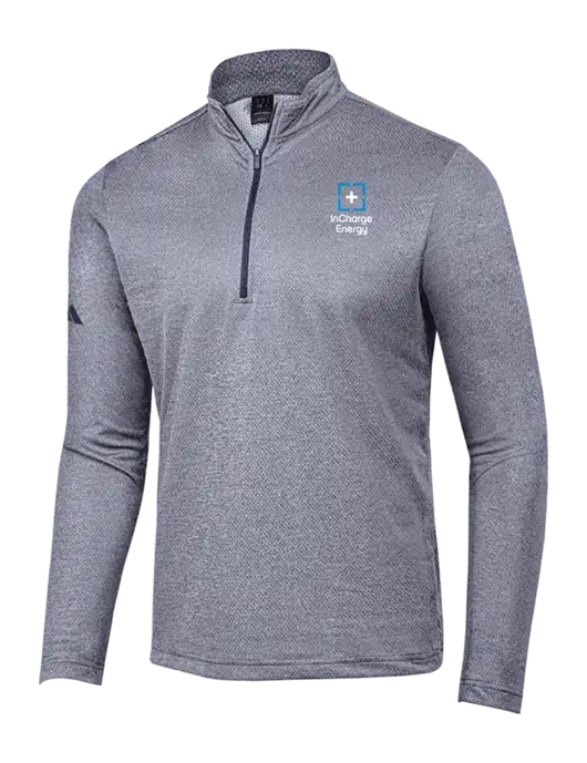 Adidas Navy Melange Space Dyed Quarter-Zip Pullover w/InCharge Logo