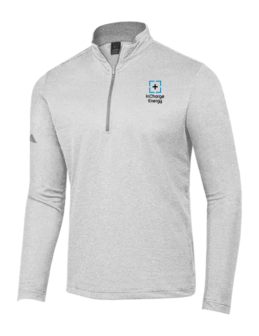 Adidas Light Grey Heather Space Dyed Quarter-Zip Pullover w/InCharge Logo