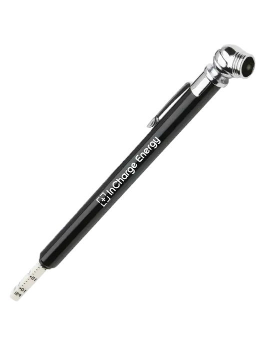 Quick View Black Tire Gauge w/InCharge Logo