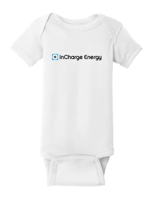Rabbit Skins White Infant Short Sleeve Baby Rib Bodysuit w/InCharge Logo