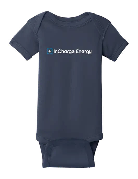Rabbit Skins Navy Infant Short Sleeve Baby Rib Bodysuit w/InCharge Logo