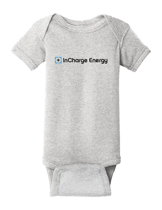 Rabbit Skins Light Grey Heather Infant Short Sleeve Baby Rib Bodysuit w/InCharge Logo