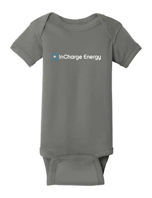 Rabbit Skins Charcoal Infant Short Sleeve Baby Rib Bodysuit w/InCharge Logo