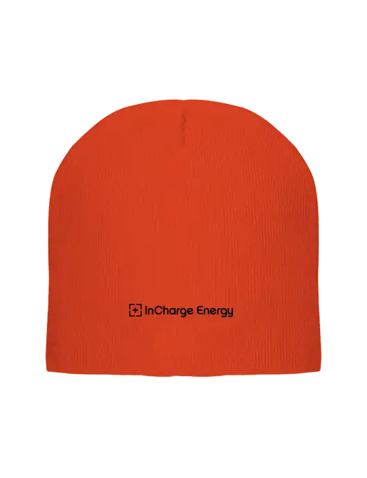 Safety Orange Element Knit Beanie w/InCharge Logo