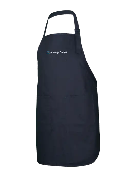 Full-Length Black Apron With Pockets w/InCharge Logo