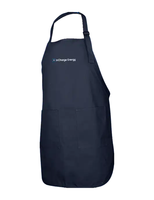 Full-Length Navy Apron With Pockets w/InCharge Logo
