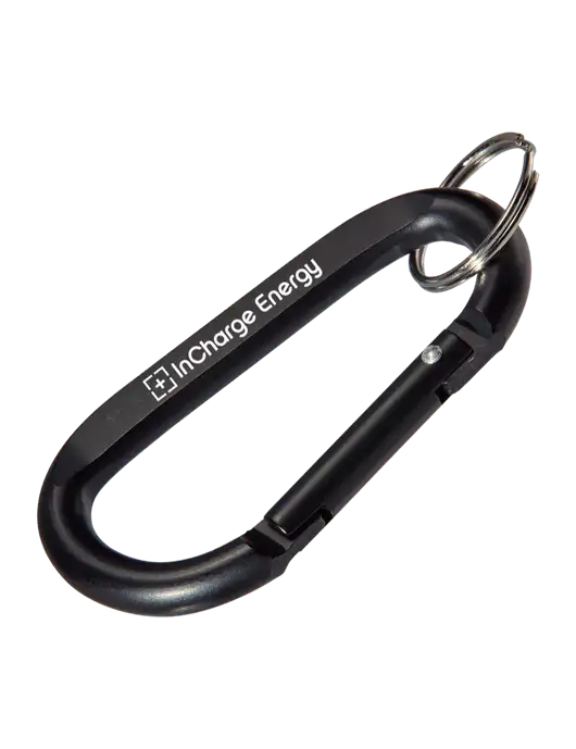 Black Carabiner & Key Ring w/InCharge Logo