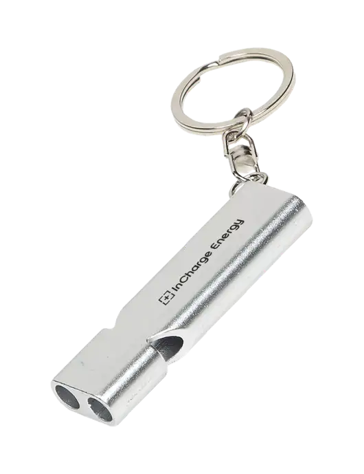 Quick Alert Silver Safety Whistle w/InCharge Logo