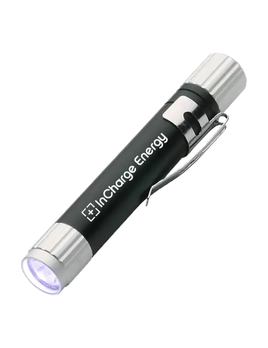 Black Aluminum LED Penlight w/InCharge Logo