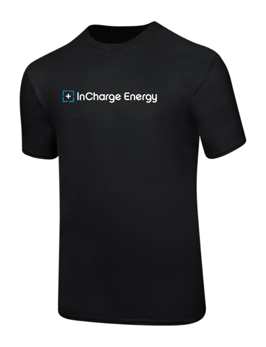 Ring Spun Jet Black 4.5 oz T-Shirt w/InCharge Logo