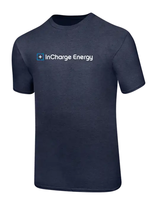 Ring Spun Heather Navy 4.5 oz T-Shirt w/InCharge Logo