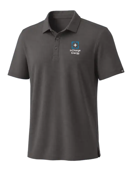 TravisMathew Med Dark Grey Coto Performance Polo w/InCharge Logo