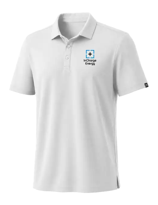 TravisMathew White Coto Performance Polo w/InCharge Logo