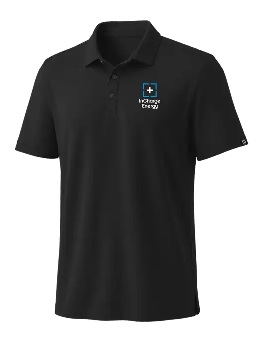 TravisMathew Black Coto Performance Polo w/InCharge Logo