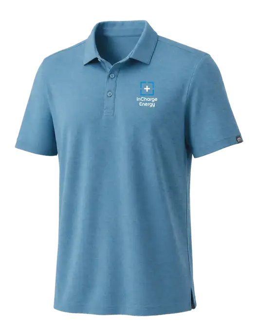 TravisMathew Dark Carolina Blue Coto Performance Polo w/InCharge Logo